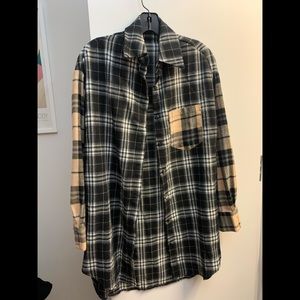 Plaid oversized button down